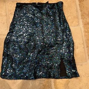 Blue Sequin Skirt